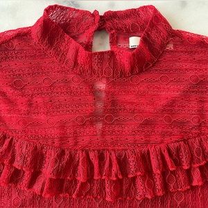 Women’s Red Lace Top Perfect for Valentine’s Day